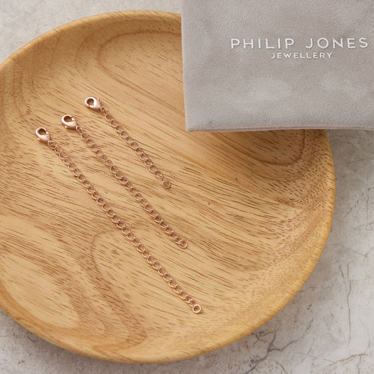 3 Pack of 2" 3" 4" Inch Rose Gold Plated Necklace Chain Extenders