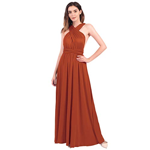 Womens Sexy Convertible Multi Way Wrap Transformer Solid Cocktail Off Shoulder Wedding Bridesmaid Evening Long Maxi Dress Floor Length Bandage Pageant Prom Ball Gowns