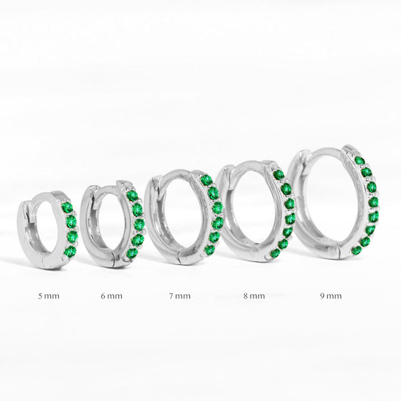 Earrings with Turquoise and Diamond Inlay 18K Gold Plated Stud