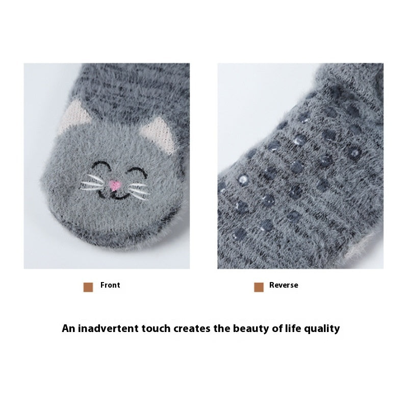 Chaussettes d'intérieur doublées polaire façon vison