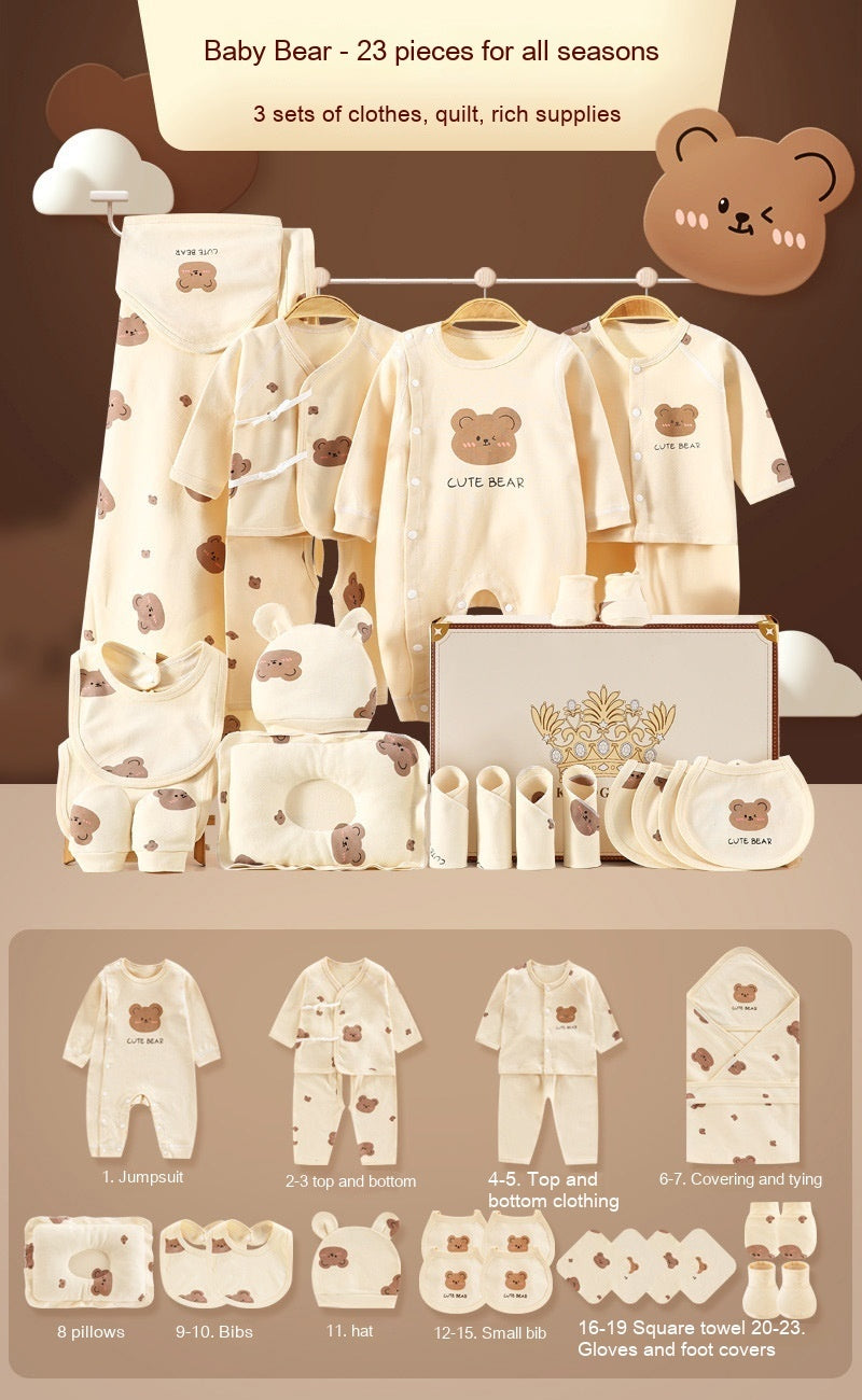 Vêtement Cadeau pour Bébé Nouveau-né en Coton Pur Ensemble Cadeau de Fête de la Pleine Lune