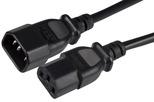 Maplin Power Lead IEC C14 Male Plug to C13 Female Extension Lead - 2m, Black