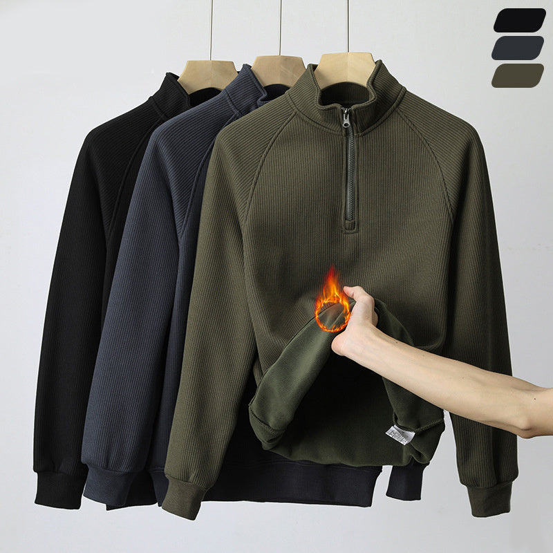 Mens Stand-collar Fleece Sweatshirt - Stuffs & Savers