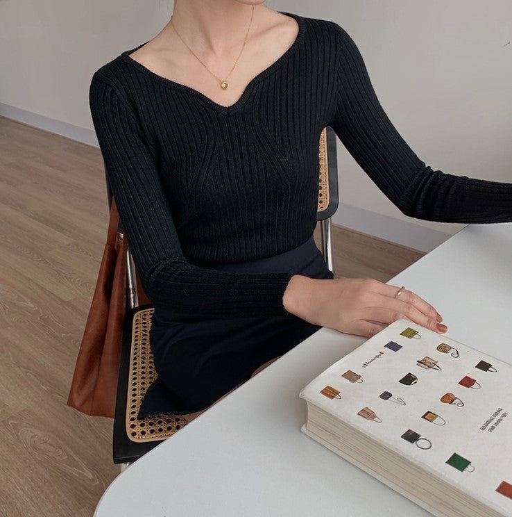 Collar Sweater Women Wear All-match Loose Pullover Knitted Sweater - Stuffs & Savers