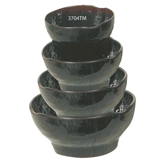 Tenmoku Melamine Wave Rice Bowl 10oz - Dozen