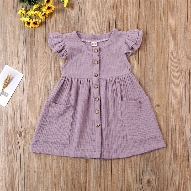 Robe en coton à manches courtes pour fille