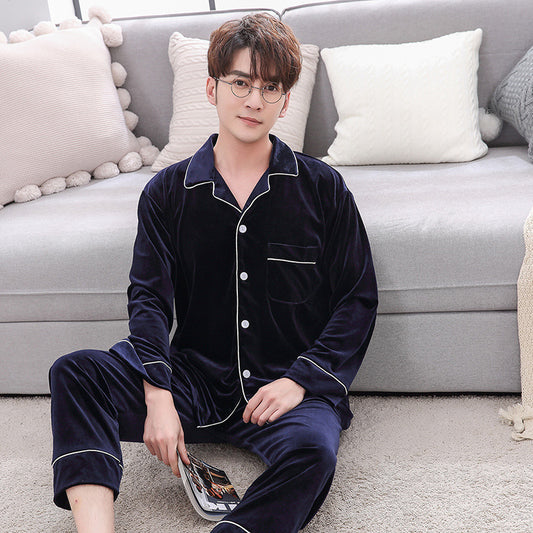 Warm Velvet Long Sleeve Pyjamas Set