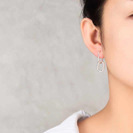 Silver Plated Paperclip Earrings