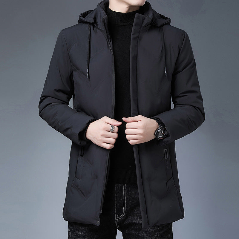 Veste mi-longue chaude en coton