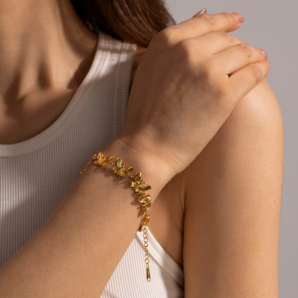 Cross Border SS Butterfly Bracelet