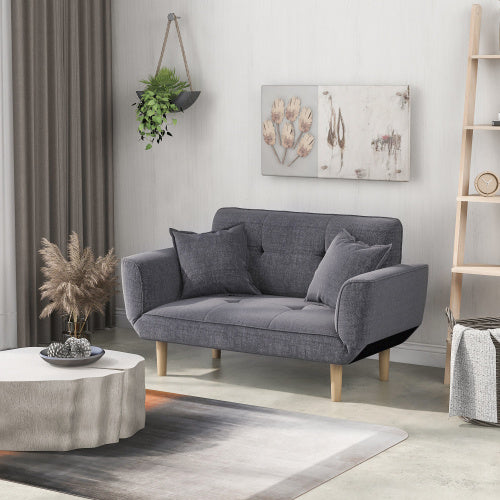 Small Sofa Bed Modern And Simple Gray Sofa Fabric Living Room 2 Seater Sofa Couch Settee Recliner Sleeper