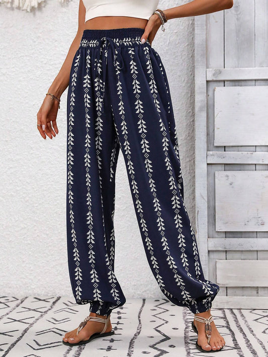 Women's Mesh Wide Leg Trousers - Casual Knickerbockers Pants