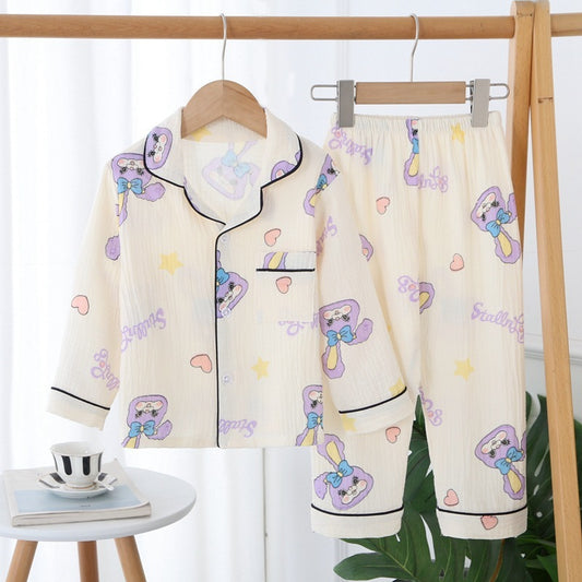 Children's Double-layer Cotton Gauze Pyjamas