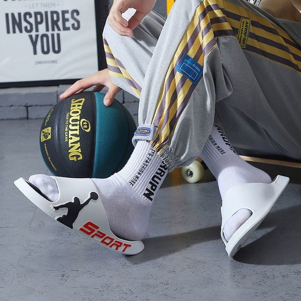 Men's Thick-soled Basketball Fashion Slippers