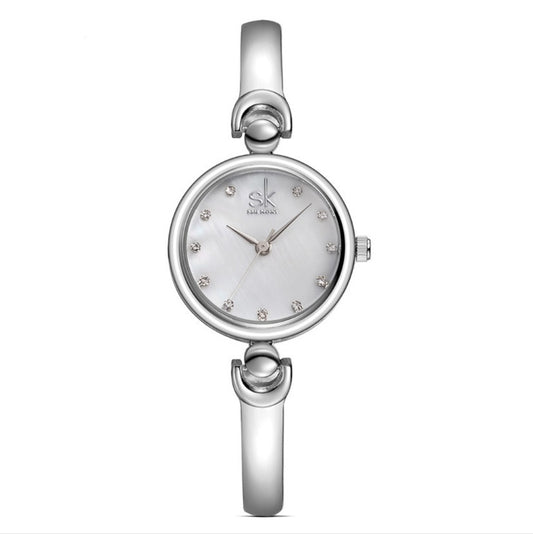Shengke Rhinestone SK Steel Quartz Watch