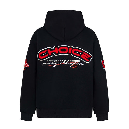 Embroidered letter hooded sweatshirt