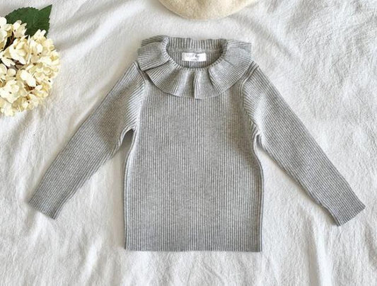 Kids Knitted Pullover Long Sleeve Lace Sweater