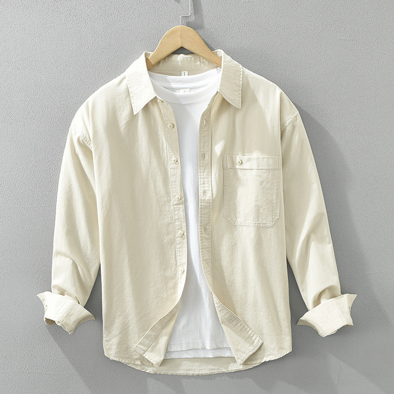 Chemise simple à manches longues en coton