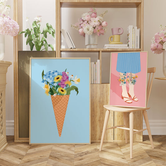 WILDFLOWER CONE PRINT