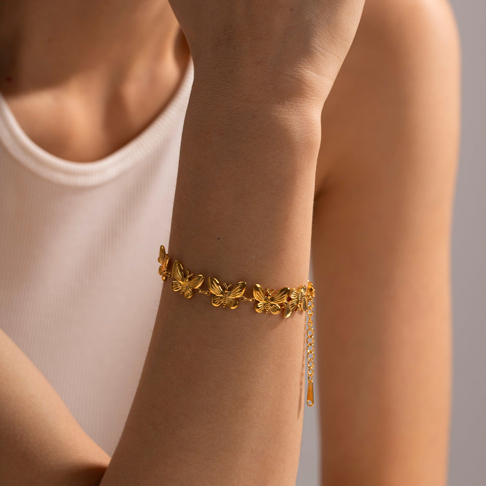 Cross Border SS Butterfly Bracelet