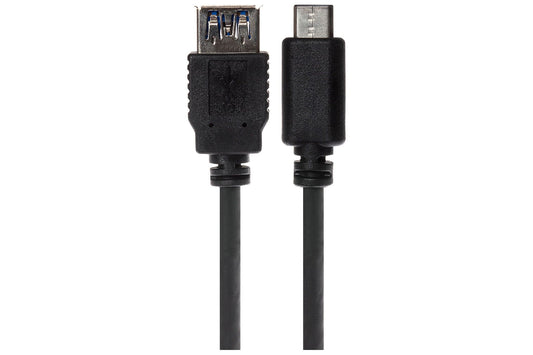 Câble adaptateur Maplin Pro USB-C mâle vers USB-A 3.1 femelle Gen 2 60W transfert de données et chargement super rapide - Noir, 1m