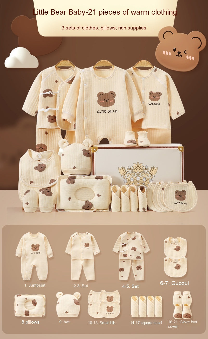 Vêtement Cadeau pour Bébé Nouveau-né en Coton Pur Ensemble Cadeau de Fête de la Pleine Lune