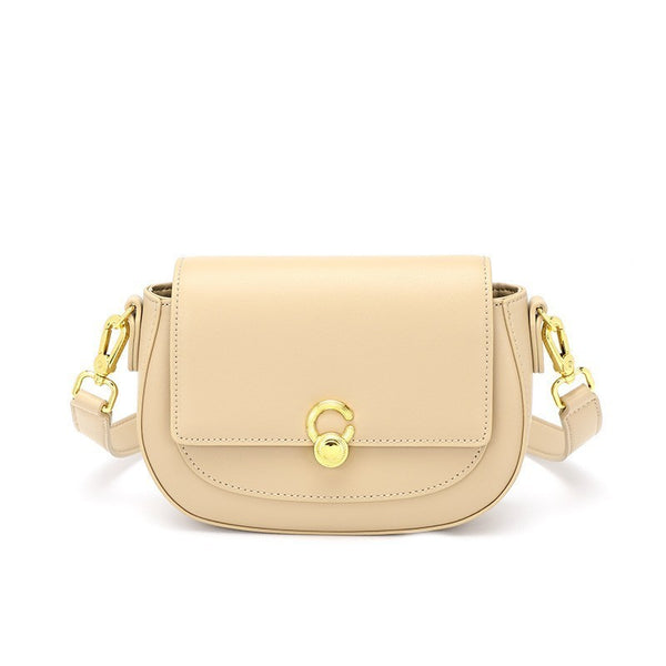 Portable Leather Shoulder Bag - Shell Shape Crossbody