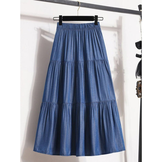 Silk Denim Skirt For Women