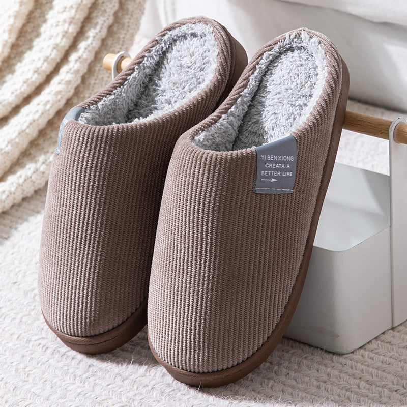 Chaussons d'intérieur chauds en coton pour l'hiver