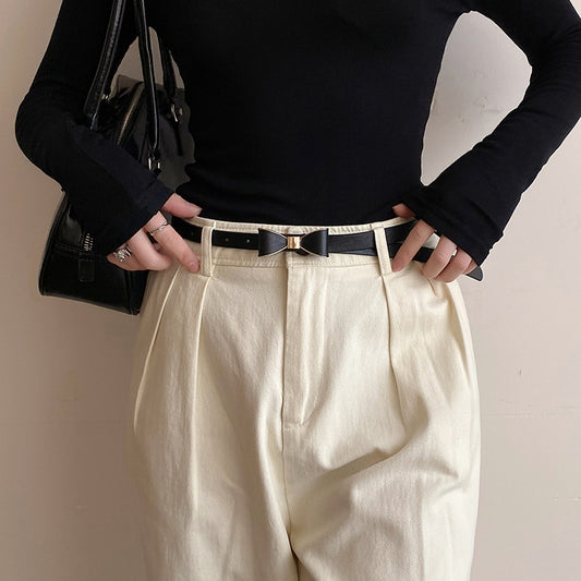 Women's Korean-style Bow Thin Belt All-matching