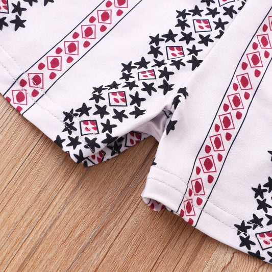 Girls Floral Striped Jumpsuit