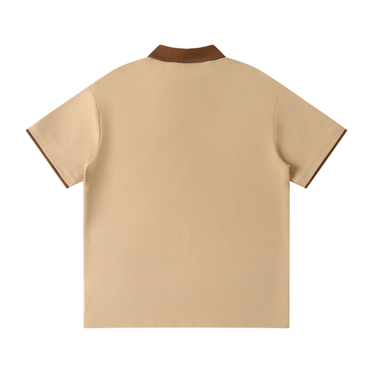 Contrast Collar Raglan Polo Shirt