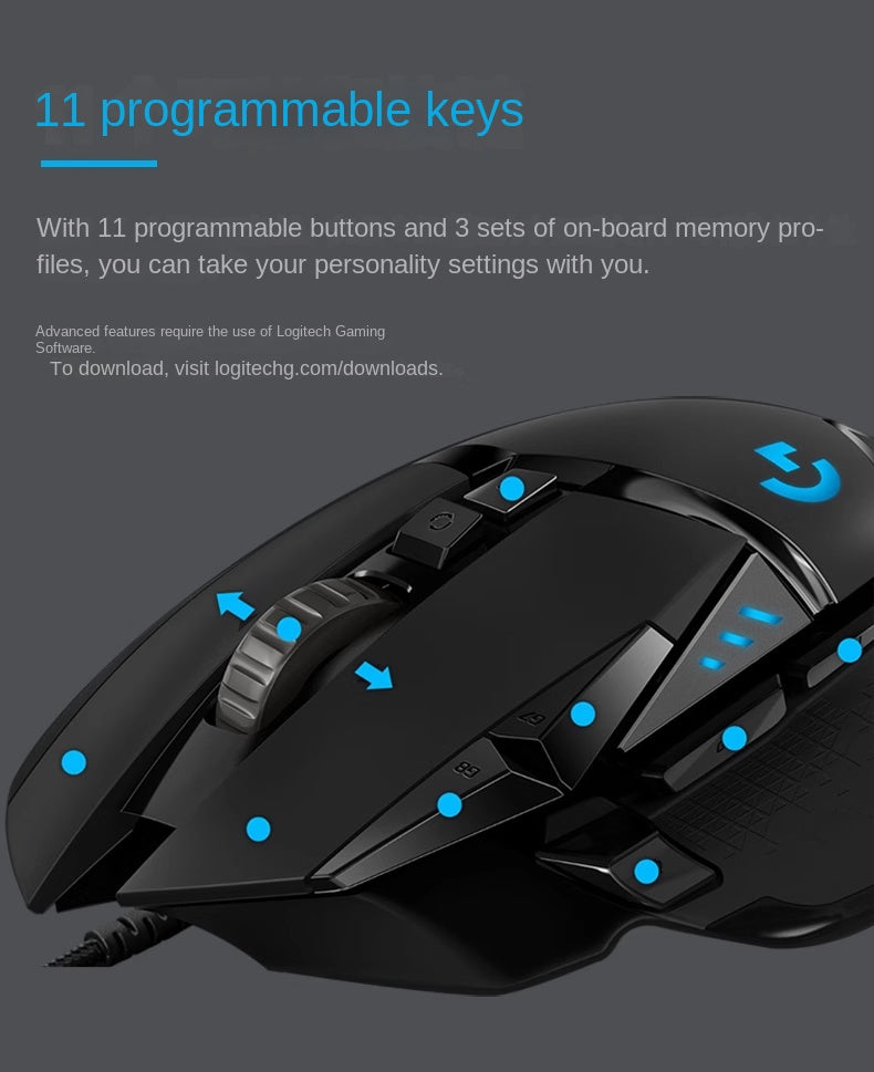 Logitech G502Hero Dominator Cable Gaming Mouse