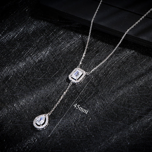 Zircon Water Drop Necklace 925