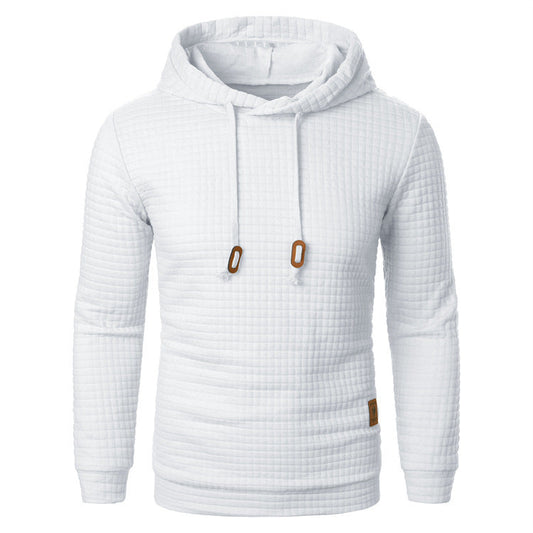 Haut de sport à capuche chaud et coloré en jacquard à manches longues pour homme