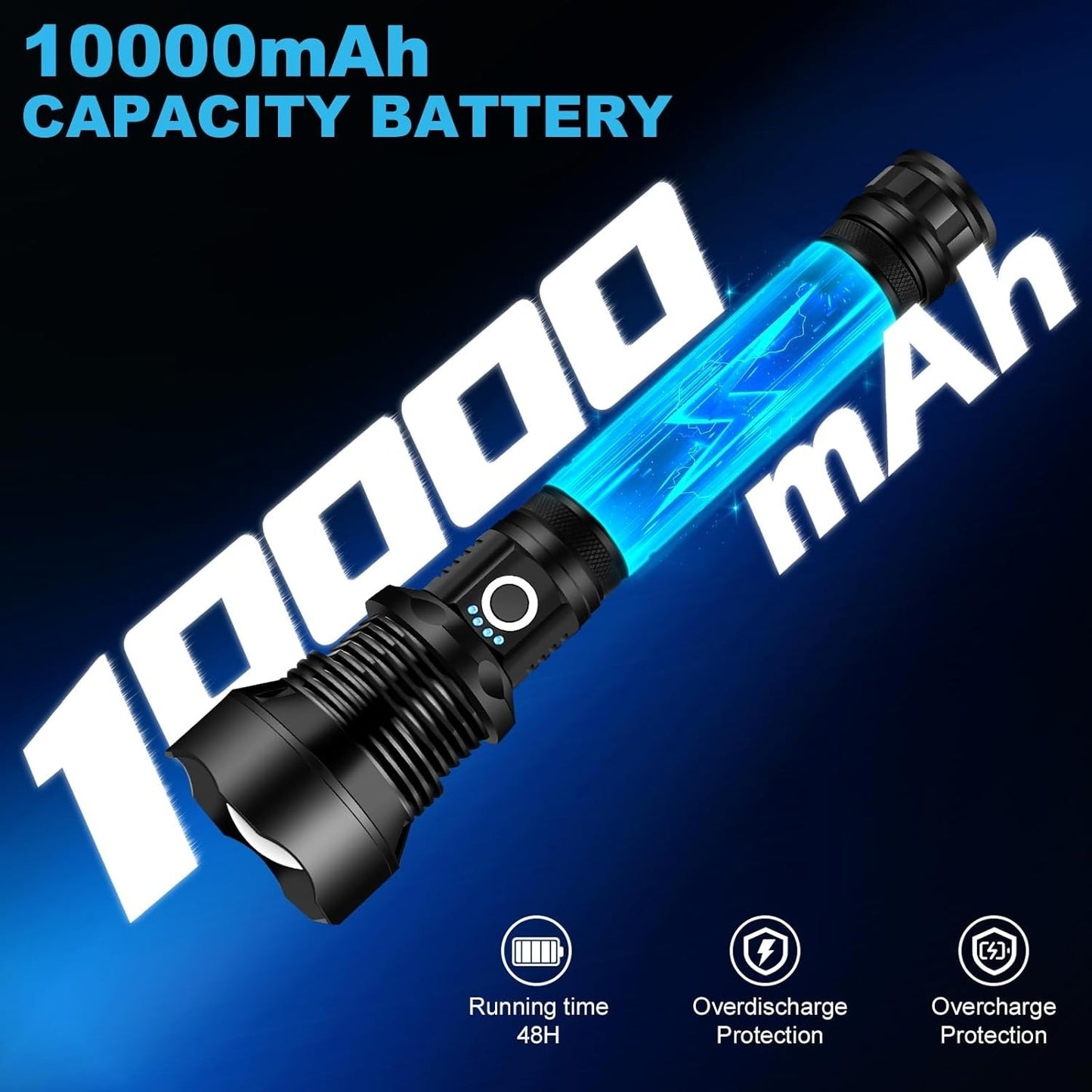 Super Bright Powerful LED Flashlight Torch P90 Rechargeable Zoomable