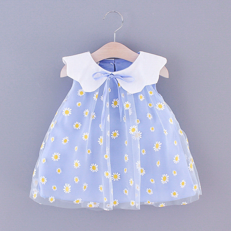 Children's Mesh Lapel Sleeveless Shirt