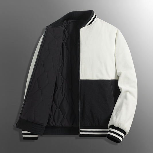 Reversible Cotton Coat Baseball Collar Jacket