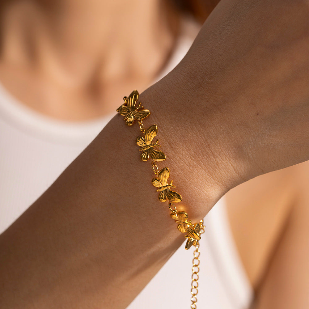 Cross Border SS Butterfly Bracelet