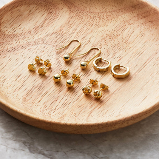 5 Pairs of Gold Plated Earrings