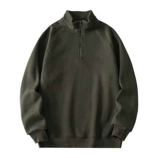 Mens Stand-collar Fleece Sweatshirt