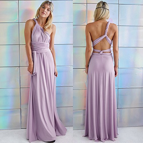 Womens Sexy Convertible Multi Way Wrap Transformer Solid Cocktail Off Shoulder Wedding Bridesmaid Evening Long Maxi Dress Floor Length Bandage Pageant Prom Ball Gowns