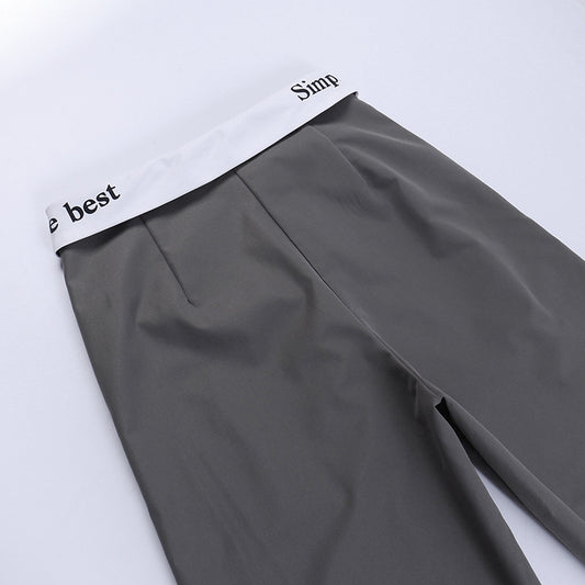 Knitted High Waist Loose Trousers