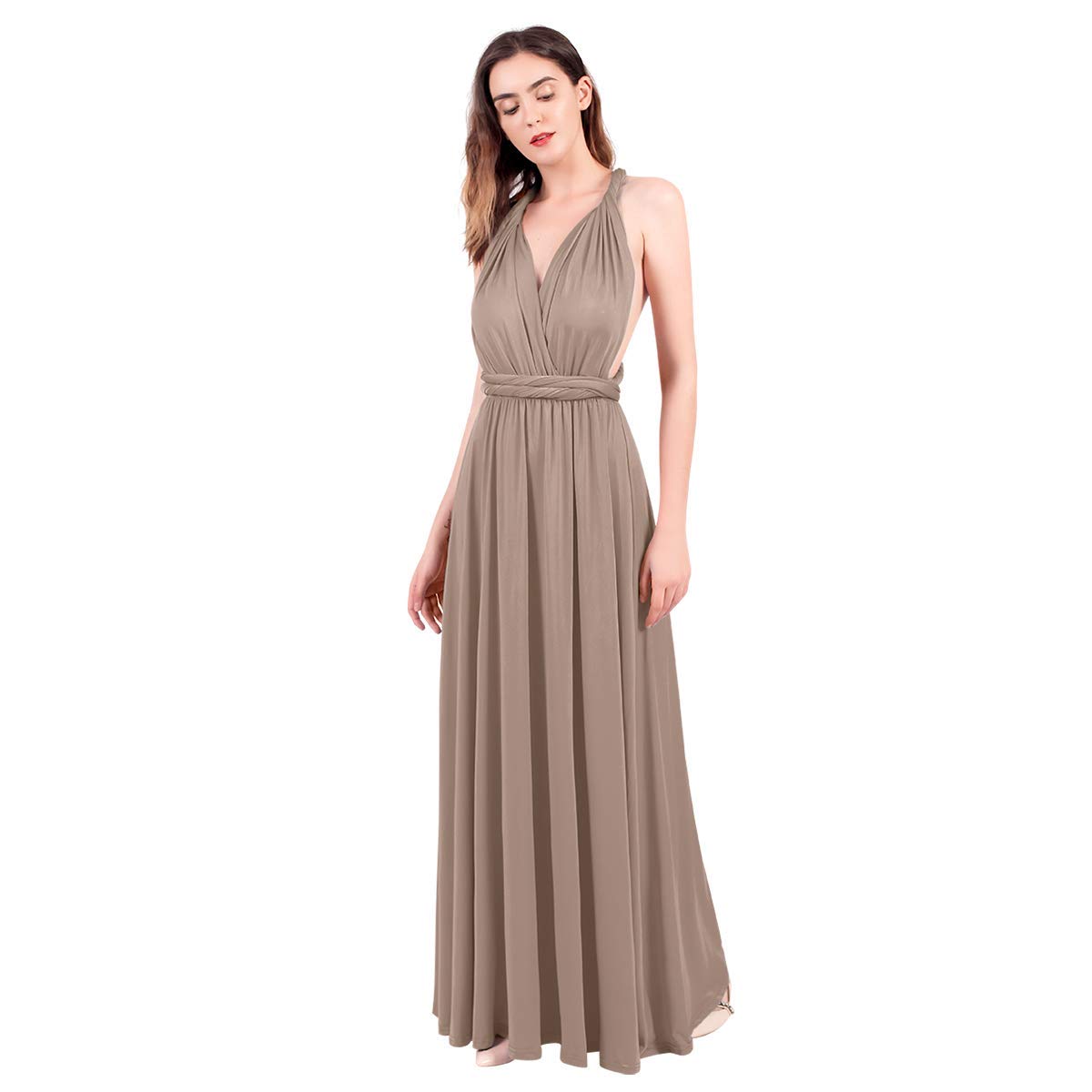 Womens Sexy Convertible Multi Way Wrap Transformer Solid Cocktail Off Shoulder Wedding Bridesmaid Evening Long Maxi Dress Floor Length Bandage Pageant Prom Ball Gowns