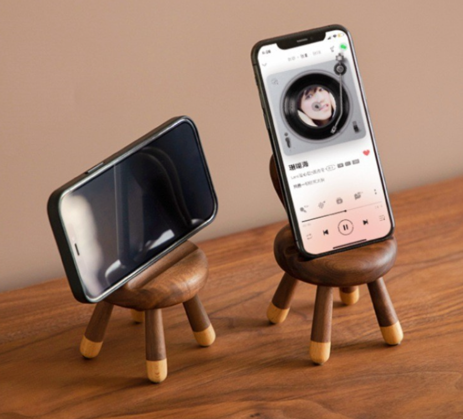 Wooden Deer Antler Phone Holder
