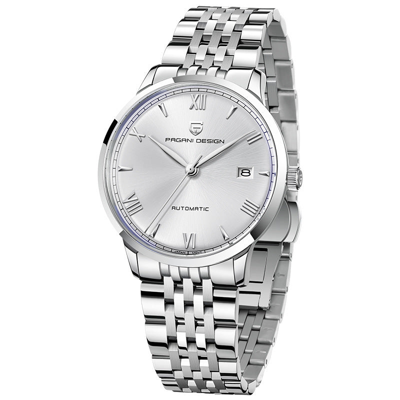Montre mécanique automatique pour homme, bracelet étanche en acier inoxydable