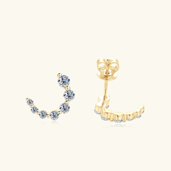 925 sterling silver moissanite stud earrings - view 4