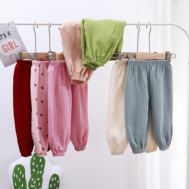 Pantalon d'été pour enfants, style unisexe, double épaisseur pour bébés