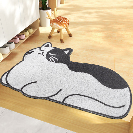 Entrance Door Mat Stain-resistant Cartoon Bear Dust Removal Doormat PVC Coil Mat Can Be Cut
