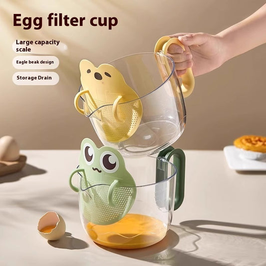 Cartoon Filter Measuring Cup With Scale Food Grade Multifunctional Egg Beater